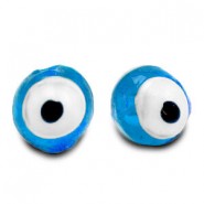 Evil Eye glaskraal 8mm Hemelsblauw